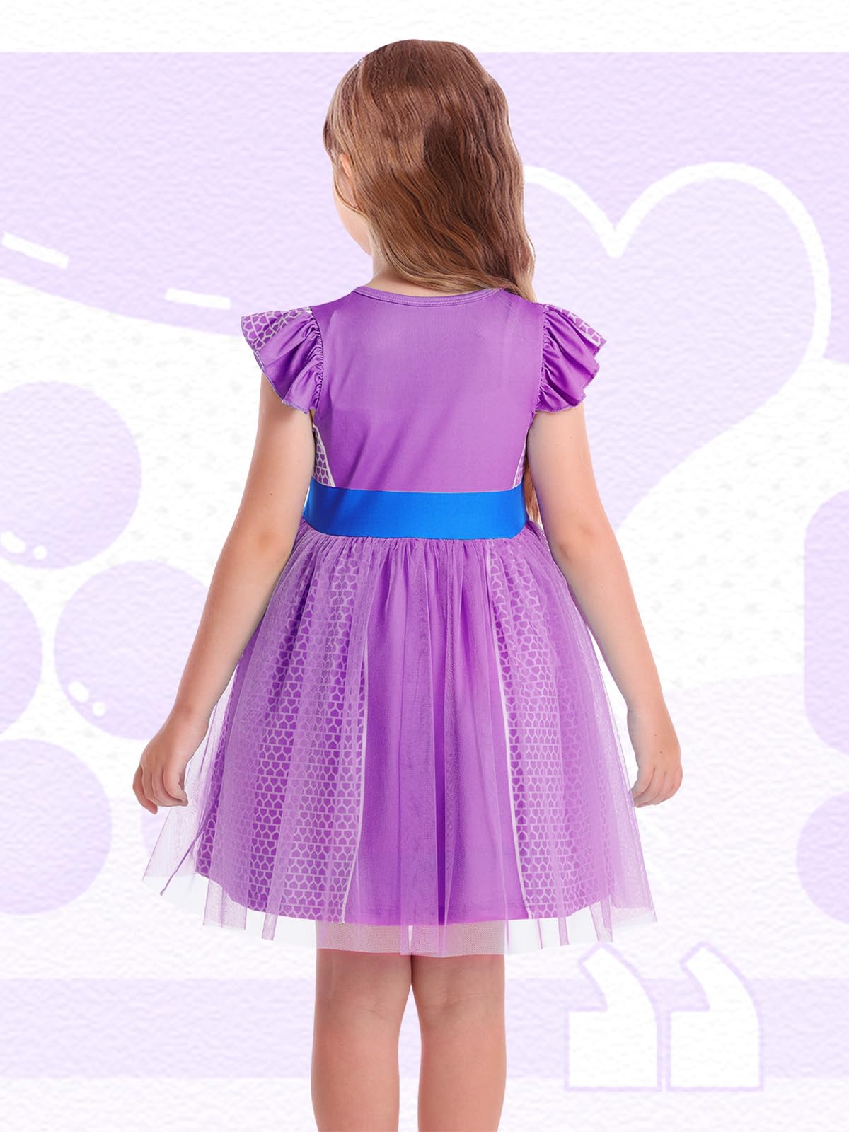 Marendyee Girls Kitties Dress Halloween Costume For Kids Tulle Mesh Cosplay Clothes