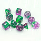 Haxtec 11 Piece Dice Set Extra D6 D20 Compatible with Dungeons and Dragons 5e RPG Games-Green Purple