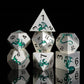 HNCCESG Metal DND Dice Set,Blue Dragon Heavy Metal Dice Set D&D,Dungeons and Dragon TTRPG Role Playing Table Games(Sliver Green