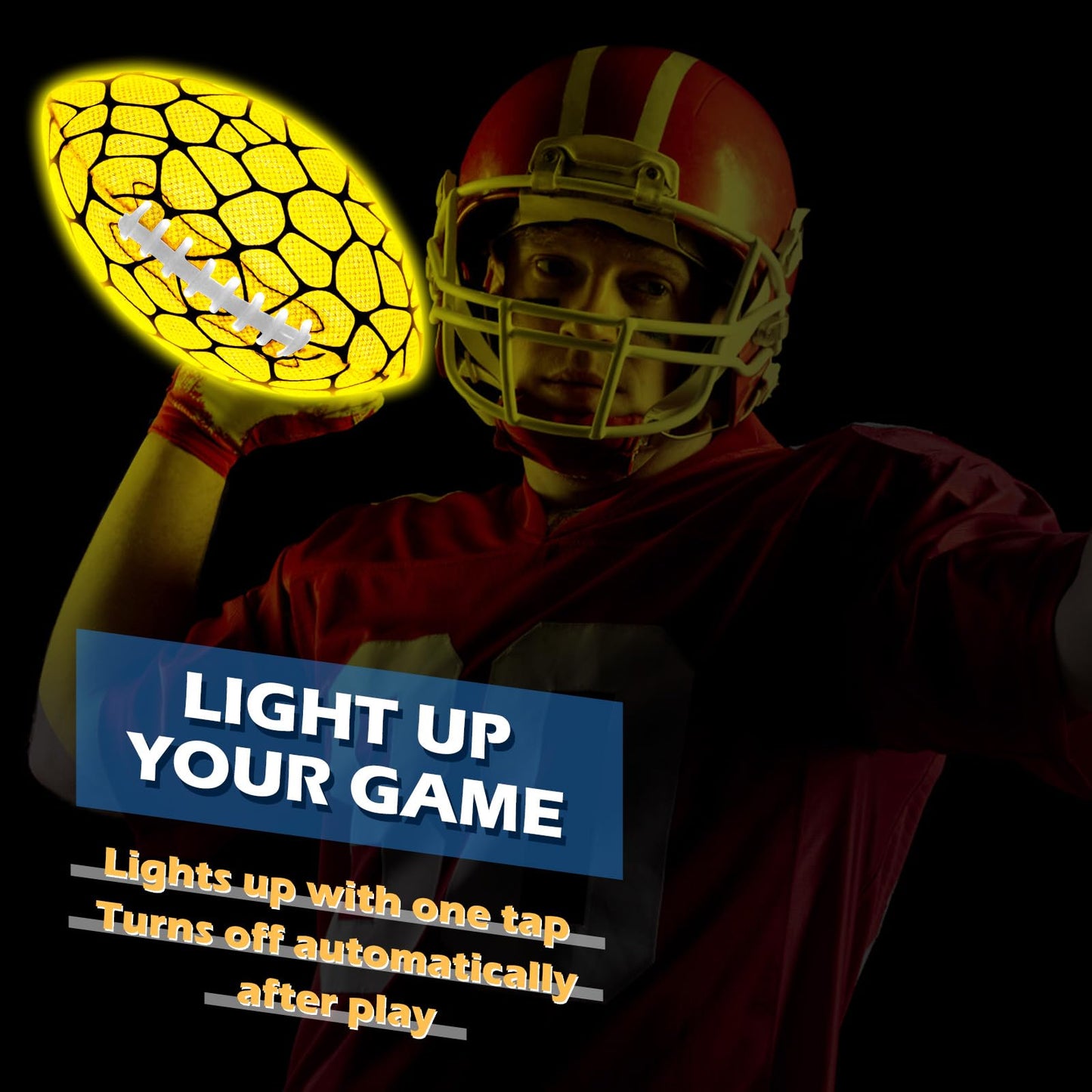 Jasonwell Glow in The Dark Football - Strong Grip Light Up Football Toy Stuff Sports Balls for Boys Kids Teenage Junior Youth mature-themed Outdoor Christmas Birthday Gifts for Age 6-8 8-12 13 + Year Old No.9
