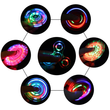 Scione Led Fidget Spinners, Light Up Sensory Fidgets Toys For Kids, Glow In The Dark Toy For Kid 4-8-12, Adhd Anxiety Stress Relief Toys For Adults, Valentine School Classroom Exchange Gifts For Kids