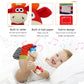 Wrist Rattle Foot Finder Sock For 0-36Months Baby Boys And Girls, Newborn Baby Soft Hand & Feet Rattle 0-3 Years, Arm Leg Babies Development Toys For Infant Bebe (Cow-4 Pcs)