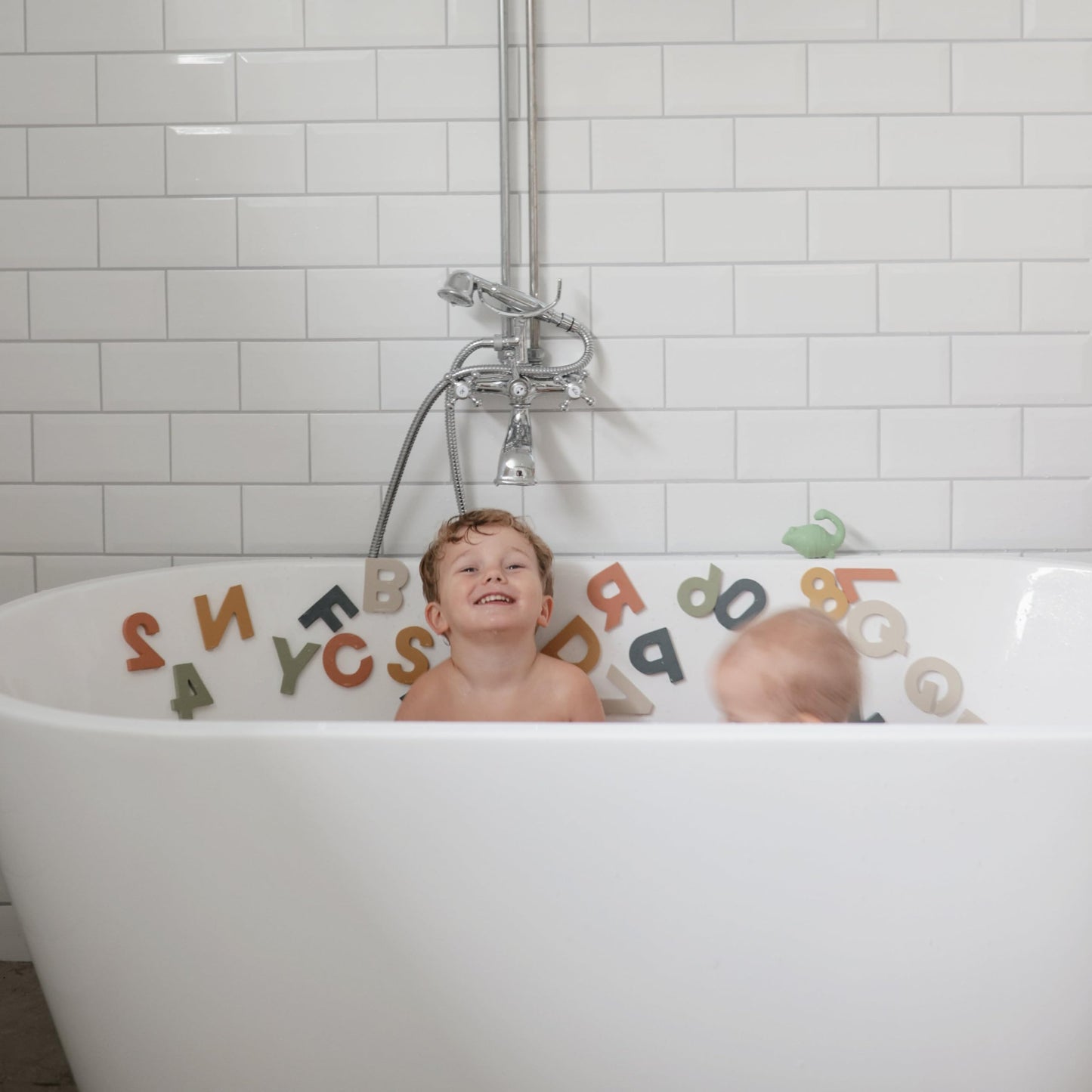 Mushie Foam Letters & Numbers Bath Play Set (Original) | 26 Pieces For Ages 3 Years+ | Floating Foam For Kids And Toddlers