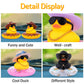 Wonuu Car Rubber Duck, Yellow Duck Decoration Dashboard With Sun Hat Swim Ring Necklace Sunglasses For Car Dashboard Decorations, Purple Cowboy Hat-Purple Donut