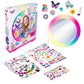 Fashion Angels Sticker Collage Mirror Design Set - 1 Round Rainbow Mirror To Hang Or Stand, 3 Stickers Sheets With 200 Reusable Sticker Decals - Develops Creativity And Confidence - Ages 8 And Up