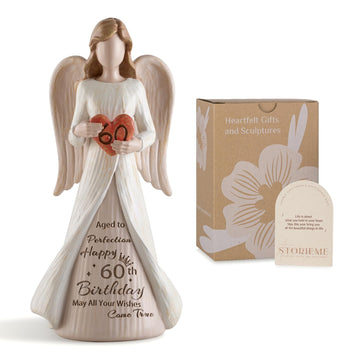 Storieme 60Th Birthday Gifts For Women: Best Happy Birthday Gift For 60 Year Old Woman Mother Sister Best Friend Besite, Cool Birthday Angel Figurine Decorations Ideas