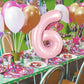 TONIFUL 40 Inch Pastel Pink Number 6 Balloon, Baby Pink Aluminum for Birthday, Wedding, Bridal Shower, Engagement, Anniversary Decor