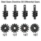 2pcs Steel Axle Differentials Gear 14T/2T Front and Rear Overdrive Differential Worm Gear for Axial SCX24 1/24 RC Crawler Truck