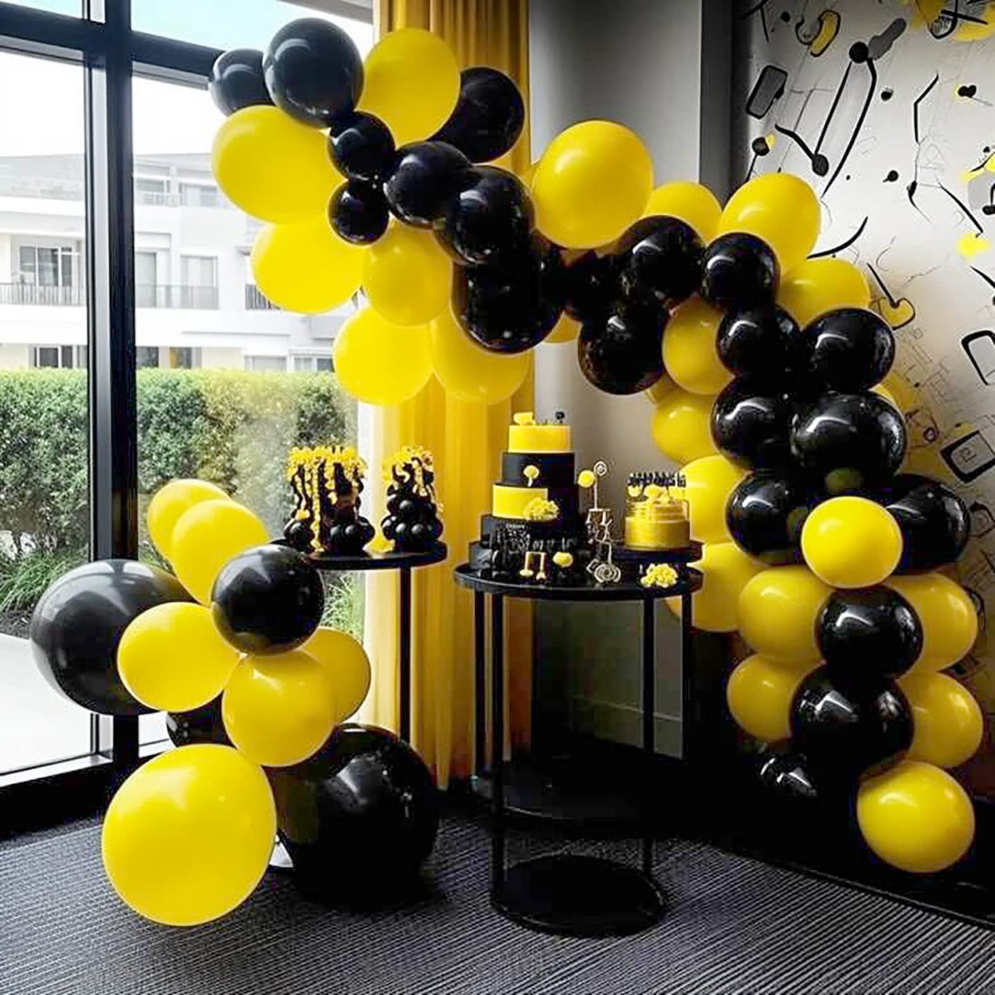 Fotiomrg 110Pcs Yellow Balloon Garland Arch Kit, 18 12 10 5 Inch Yellow Latex Balloons Different Sizes Pack For Birthday Graduat