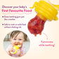 NatureBond Baby Food Feeder 2-Pack - Silicone Teether Nibbler Set in Peach Pink and Lemonade Yellow, Model NB002