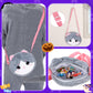 Gifts2U Halloween Cat Costume For Girls, Kids Onesie Costume With Pink Cat Ears, Cat Tail, Paws, Bow Ties And Purse Bag, Gifts For Halloween, Birthday Or Any Costume Occasion (7-8Years)