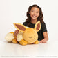 Pokémon Eevee Sleeping Plush - 18-Inch Premium Polyester Toy in Eevee Color, Model PKW4322