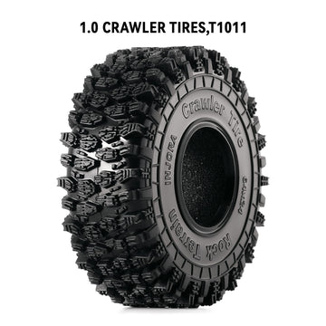 INJORA 1.0 Tires - S5 Rock Terrain Crawler Tires for TRX4M SCX24 AX24 FCX24 Upgrade Parts,64 * 24mm,T1011