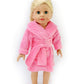 American Fashion World Pink Robe for 18-Inch Dolls | enhanced Quality & Trendy Design | Dolls Clothes | Outfit Fashions for Dolls for Popular Brands