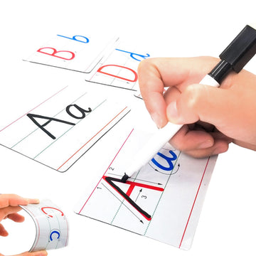 Magnetic Alphabet Flash Cards For Kids,Dry Erase Letter Tracing For Handwriting Practice,A Set Of 28 Letter Flashcards Uppercase