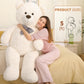 Maogolan Giant White Teddy Bear Stuffed Animal 5 Feet,Soft Cuddly Smiling Face Big Teddy Bear Plush Gift For Boyfriend Girlfriend
