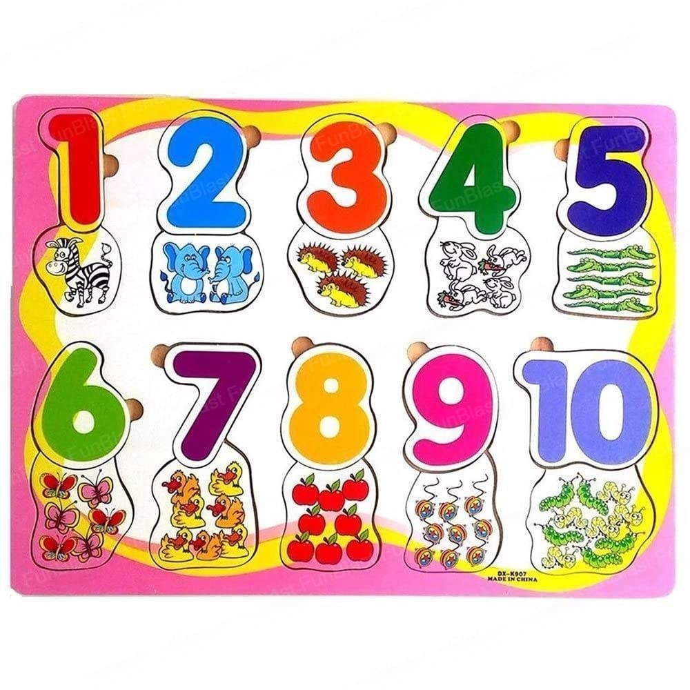 Funblast Numbers Learning Board For Kids  0 To 10 Learning Kit, Educational Toys For Kids, Montessori Wooden Learnings Puzzle B