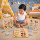 Aarosiya Wooden Puzzle Montessori Toy Tray For Kids, Set Of 3, Wild, Domestic And Birds Animals, 28X20 Cm, For Ages 2 And Above
