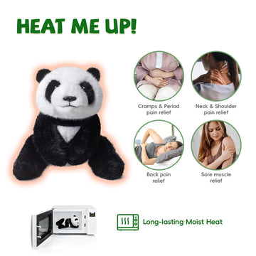 Wtdeplush Weighted Panda Plush Stuffed Animals - 14'' 3.5 Lbs Weighted Microwavable Panda Heated Stuffed Animal Heating Pads For