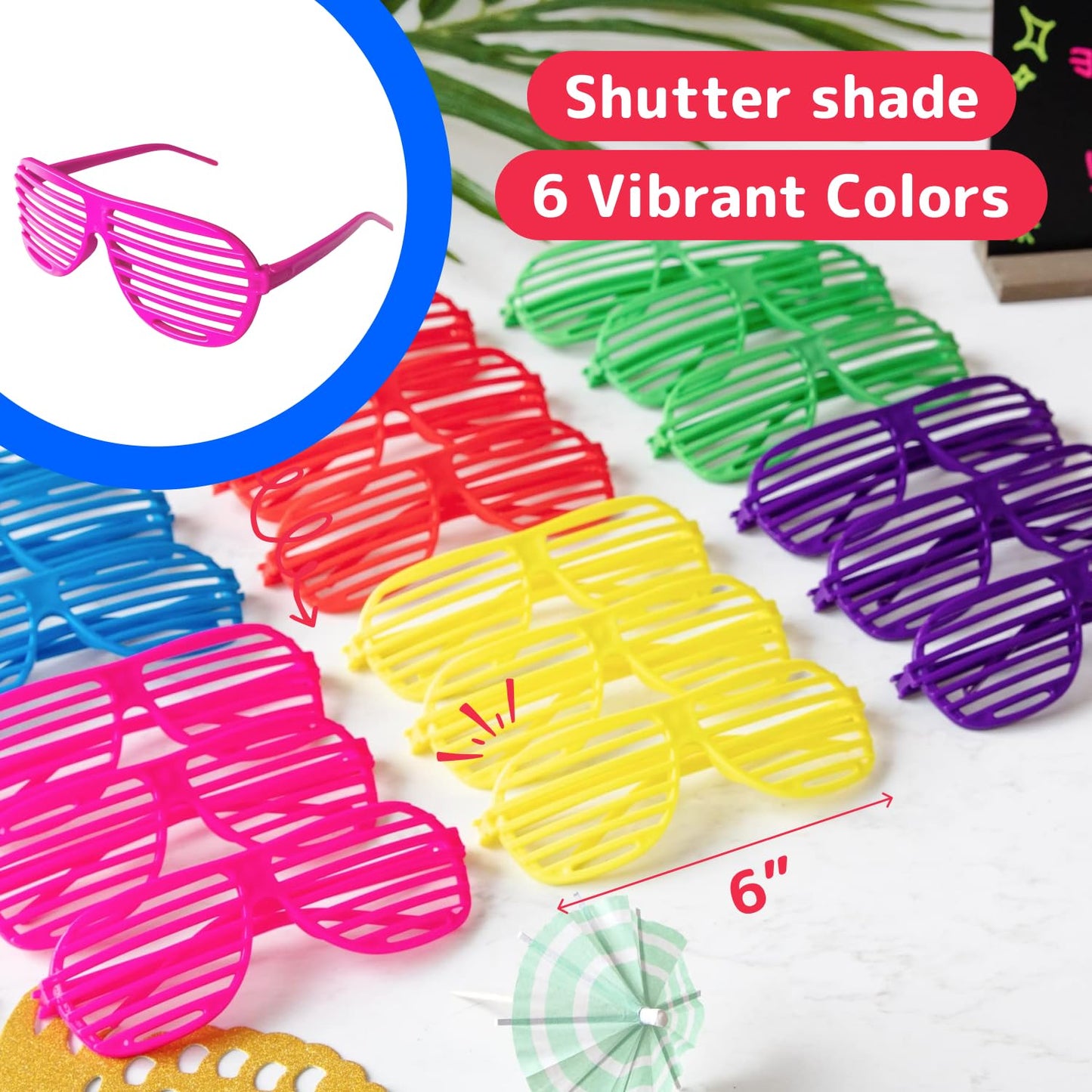PREXTEX Mega Pack 50 Pairs of Kids Plastic Shutter Shades Glasses Shades Sunglasses Eyewear Party Favors and Party Props Assorte