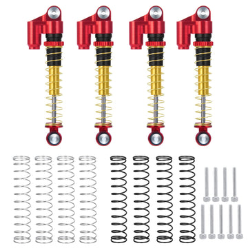 RCLions RC Shocks 43mm Adjustable Absorber Damper for 1:24th Axial SCX24 AXI90081 Deadbolt RC Crawler Car Upgrades (Red)