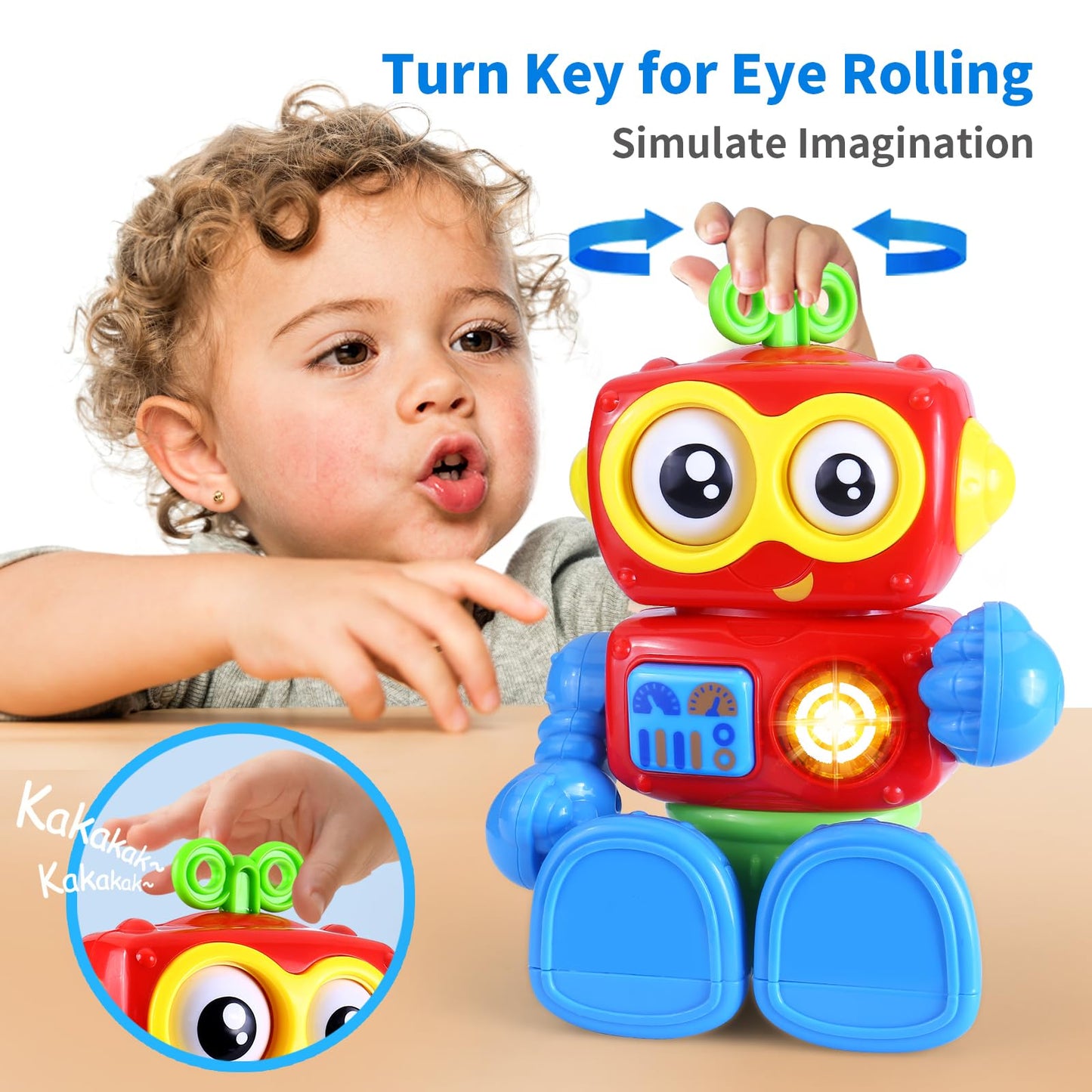Yerloa Toddler Robot Toys for 1 Year Old Boy Christmas Stocking Stuffers, One Year Old Birthday Gift, Baby Boy Toys 12-18 Months