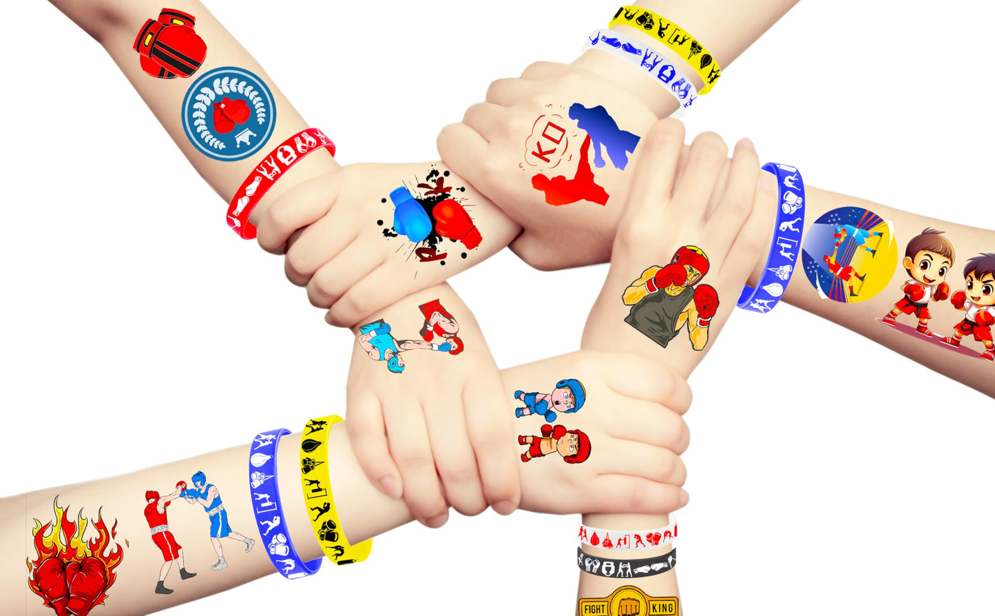 CupaPlay 24PCS Boxing Rubber Bracelets - Suitable for Boxing Fan Sports Match Themed Party Supplies Decorations Birthday Baby Sh