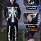 Besserbay Halloween Boys Skeleton Bone Printed Sweatshirt Hoodie Set Skull Hoodies Pants Set 6 Years