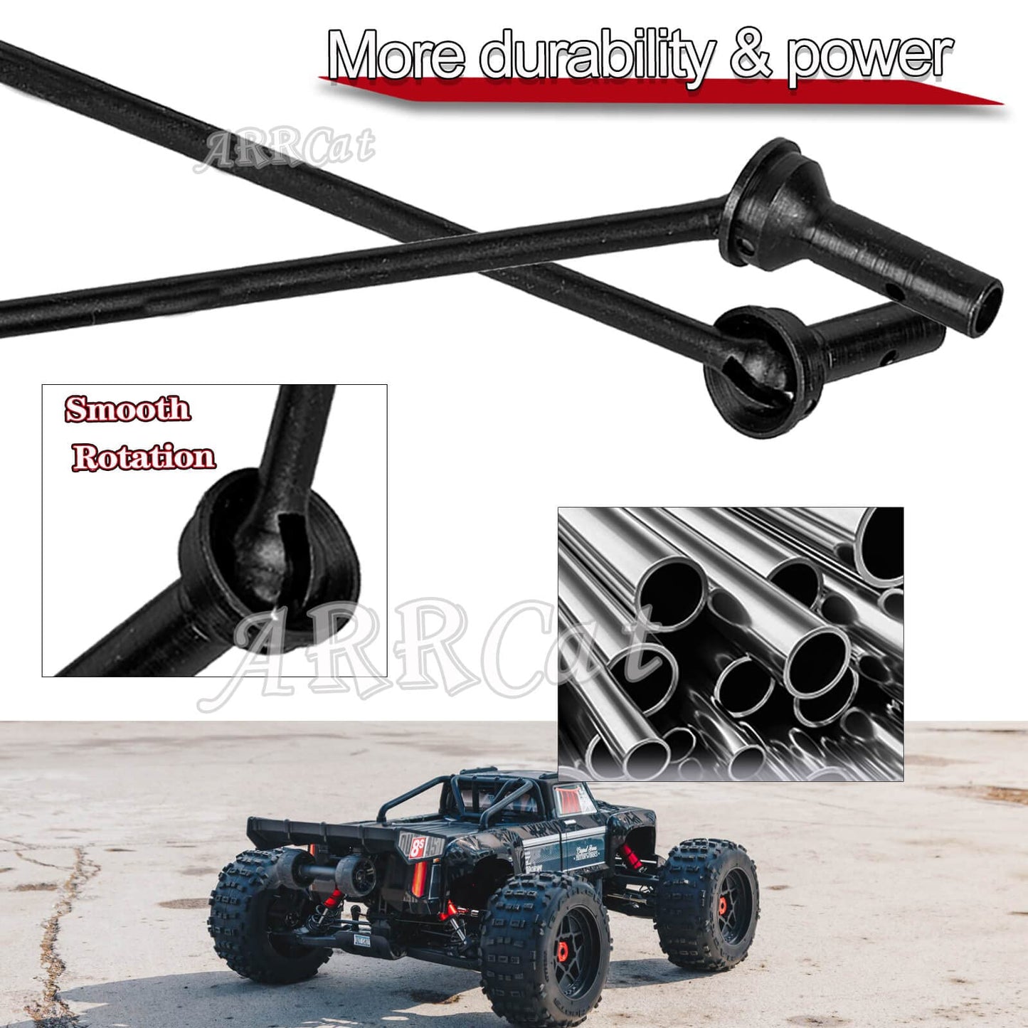 RC Upgrades Parts Drive Shaft CVD for 1/5 Arrma Outcast 8S BLX/Arrma KRATON 8S BLX,ARRCat 2PCS Front/Rear Full Metal Steel for A