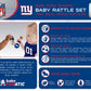 Masterpieces Nfl New York Giants Natural Wood, Non-Toxic, Bpa, Phthalates, & Formaldehyde Free, Baby Rattle Set, 2 Pieces
