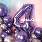 Rainbowq Party 4 Balloon Number 40 Inch For Boy Or Girl Big Purple 0-9 Foil Mylar Large 4 Number Balloon Happy 4Th Birthday Part