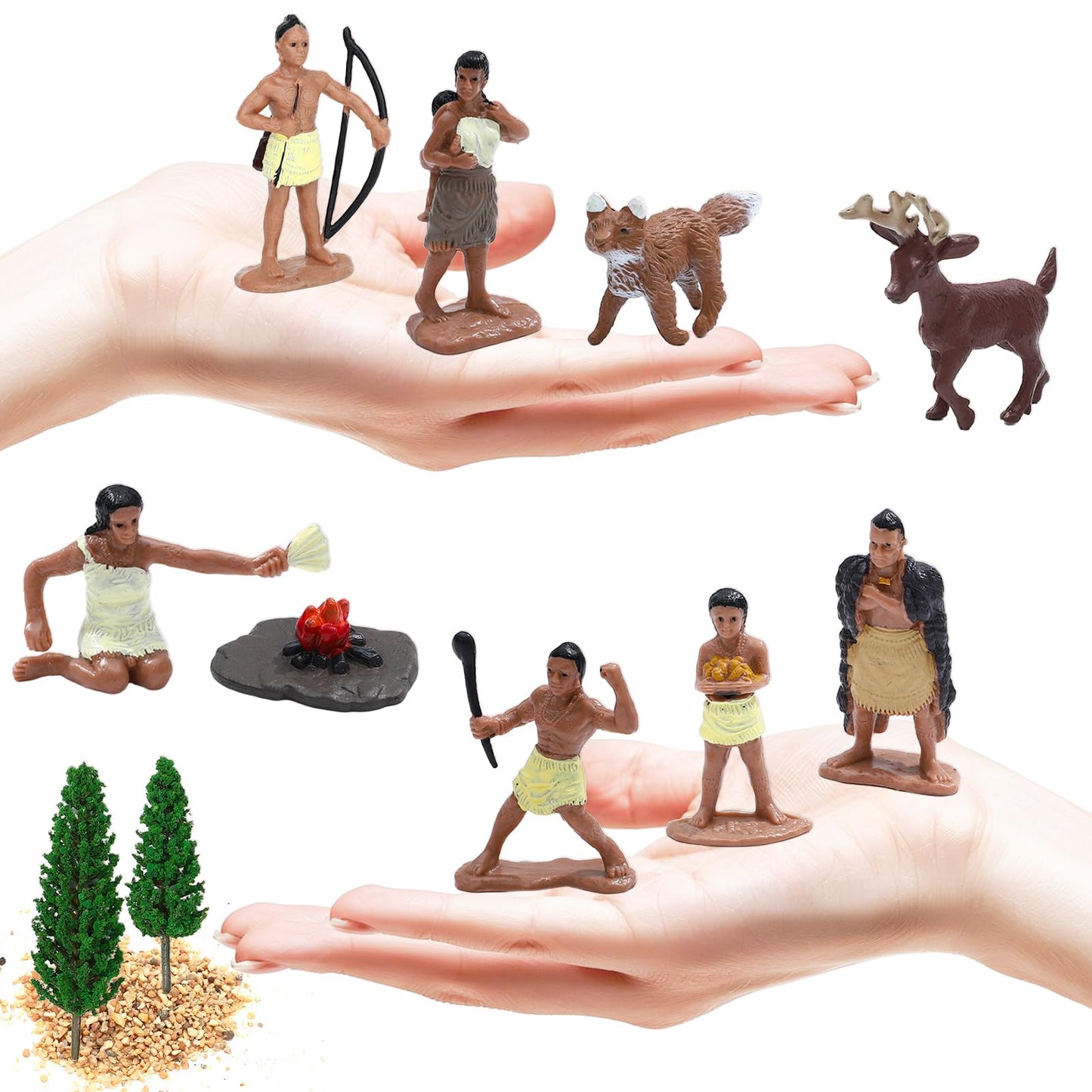 Onest 41 Pieces Native American Figurines Indian Figurines Indians Historical Plastic Action Figures For Projects Decoration Bir