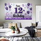 LASKYER Happy 12th Birthday Decorations - Purple Balloon Banner, Polyester, Model P-BH-12, Perfect for 12th Birthday Party Supplies