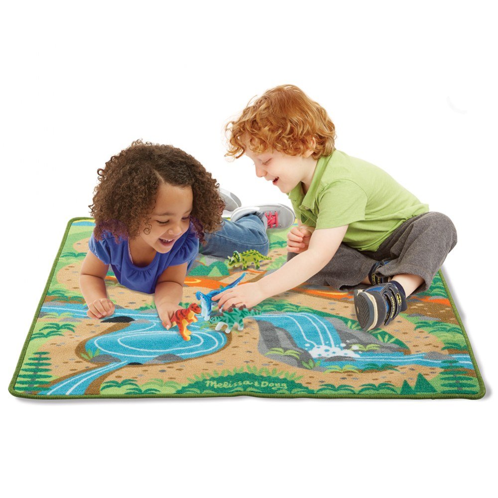 Melissa & Doug Prehistoric Playground Dinosaur Activity Rug -39 x 36