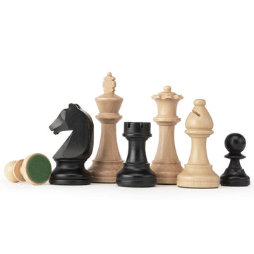 A&A Premium Triple Weighted Staunton Wooden Chess Pieces W/ 2 Extra Queen - King Height 3.75'/9.5Cm / 2 Storage Bags