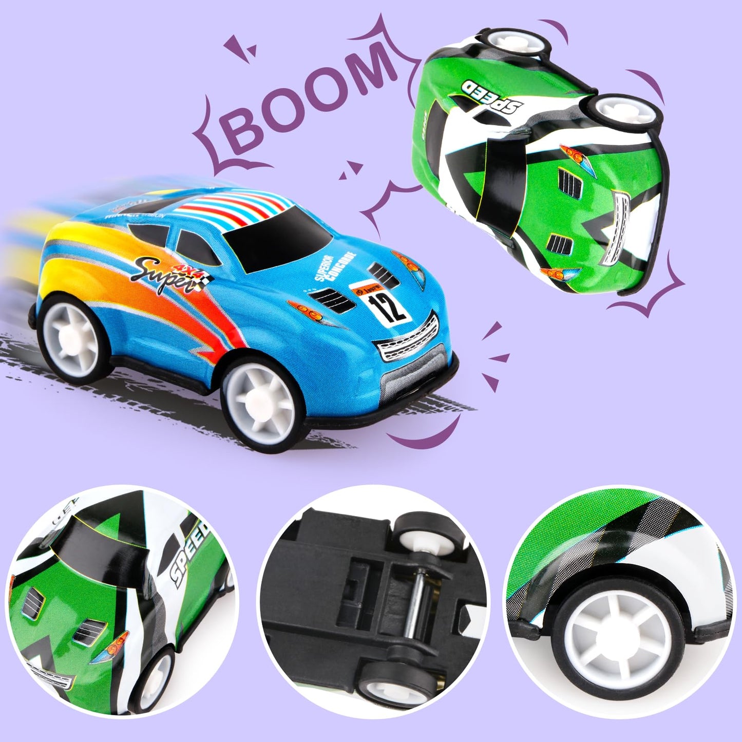 Adecortalk 36Pcs Mini Pull Back Cars For Kids Toddlers 3-5 4-8 Years Old, Racing Cars Party Favors Bulk Vehicles Set, Classroom