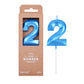 PHD CAKE 2.76 Inch Diamond Blue 2 Number Birthday Candles, Blue Number Candles, Cake Number Candles, Party Celebration