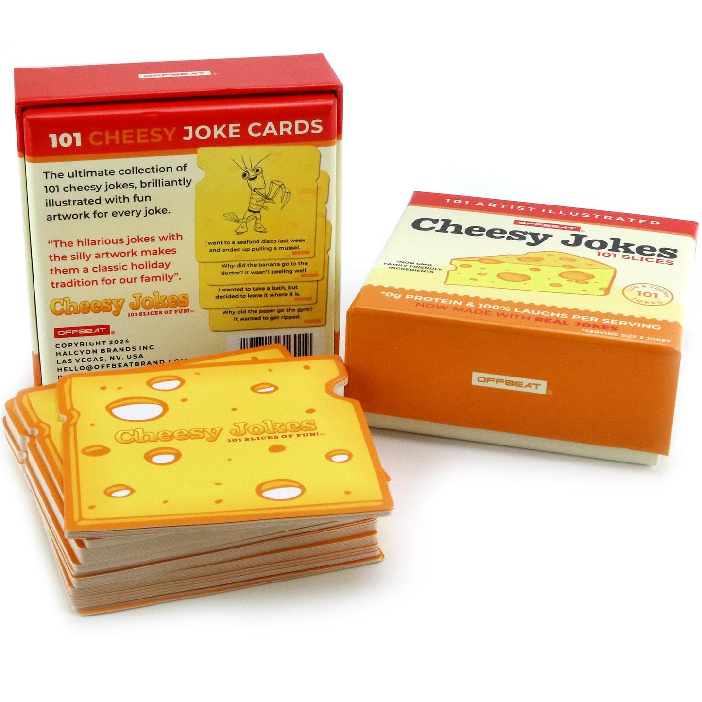 Offbeat 101 Cheesy Joke Cards, Artist Illustrated, Family Fun, Cheesy Dad Jokes Humor For Kids And Adults, Gift For Him, Guys, M