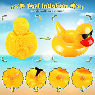 Sratte 12 Pieces Drink Floats Inflatable Drink Floats Reusable Cute Drink Holder Set Inflatable Float Cup Coasters For Pool Part