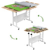 Tektalk 2000 Piece Foldable Puzzle Board With Height Adjustment, Jigsaw Puzzle Table With 2 Felt Cover & 8 Sorting Trays/Drawers, Puzzle Easel With Legs, Enclosed With 4 Roller Wheels (Green)