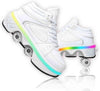 Double-Row Deform Wheel Automatic Walking Shoes Invisible Deformation Roller Skate 2 in 1 Removable Pulley Skates Skating Parkour (with Light  US8.5)