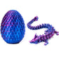 Dragon Egg 3D Printed Dragon Fidget Toys For Adults,Posable Flexible Crystal Dinosaur 3D Printed Articulated Dragon Christmas Toys Gifts For Autism/Ad (Laser Purple)