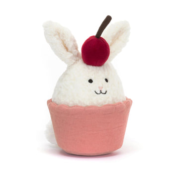 Jellycat Dainty Dessert Bunny Cupcake Stuffed Toy, 5.5 Inches - Dessert Plush - Great Gift Idea