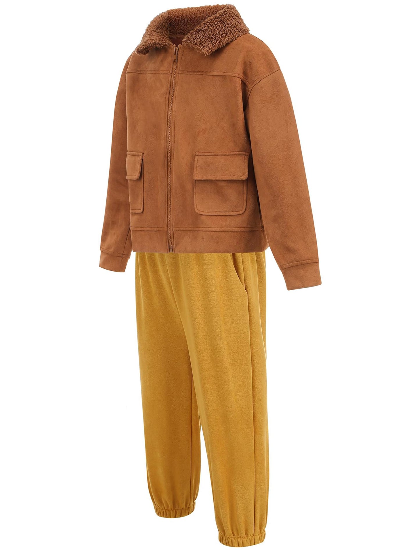 Gz-Laopaitou Pilot Costume Kids Aviator Jacket Pants Flight Costume With Hat Scarf Halloween Costume