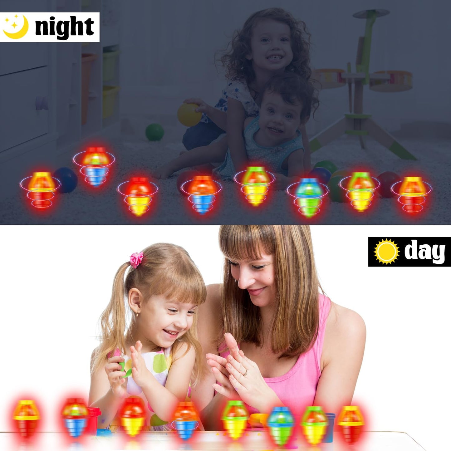 30 Pcs Light Up Spinning Tops For Kids,Led Light Up Spinning Tops With Gyroscope,Led Light Up Flashing Spinning Tops For Party Favors Goodie Bag Fillers Glow Dark Party Supply Bulk Toys