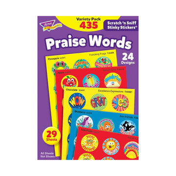 Trend Enterprises: Praise Words, Scented Scratch N Sniff Stinky Stickers, Fun for Rewards, Incentives, Crafts and as Collectibl