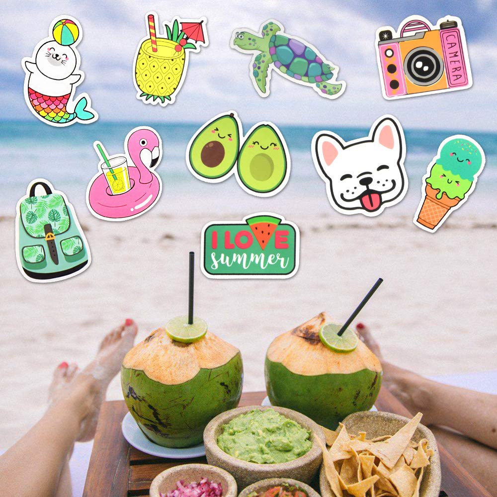 Summer Beach Kids Stickers For Water Bottles Waterproof Stickers Cute Girl Stickers For Hydroflask Computer Stickers For Girls(5