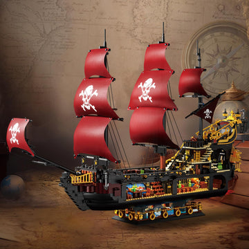 Pirate Ship Building Kit, Queen Anne'S Revenge Pirate Ship Building Set For Adults, Building Toys Gift For Kids Boys 8-12, Compa