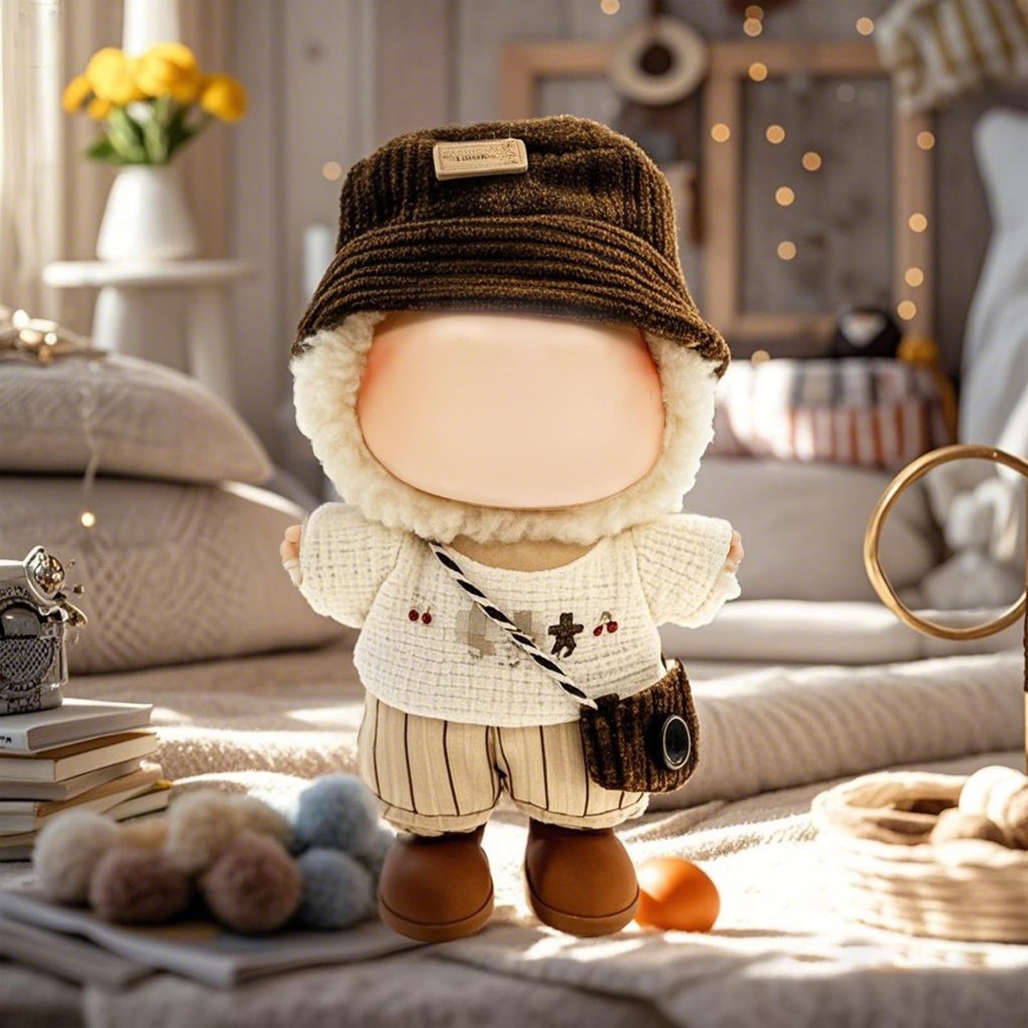 Eayaele Clothes for Labubu - 5PC Set with Shoes for 6.7 Inches Doll  enhanced Outfit with Accessories  Stylish Clothes for Labubu (NO Doll)(LBB-61)