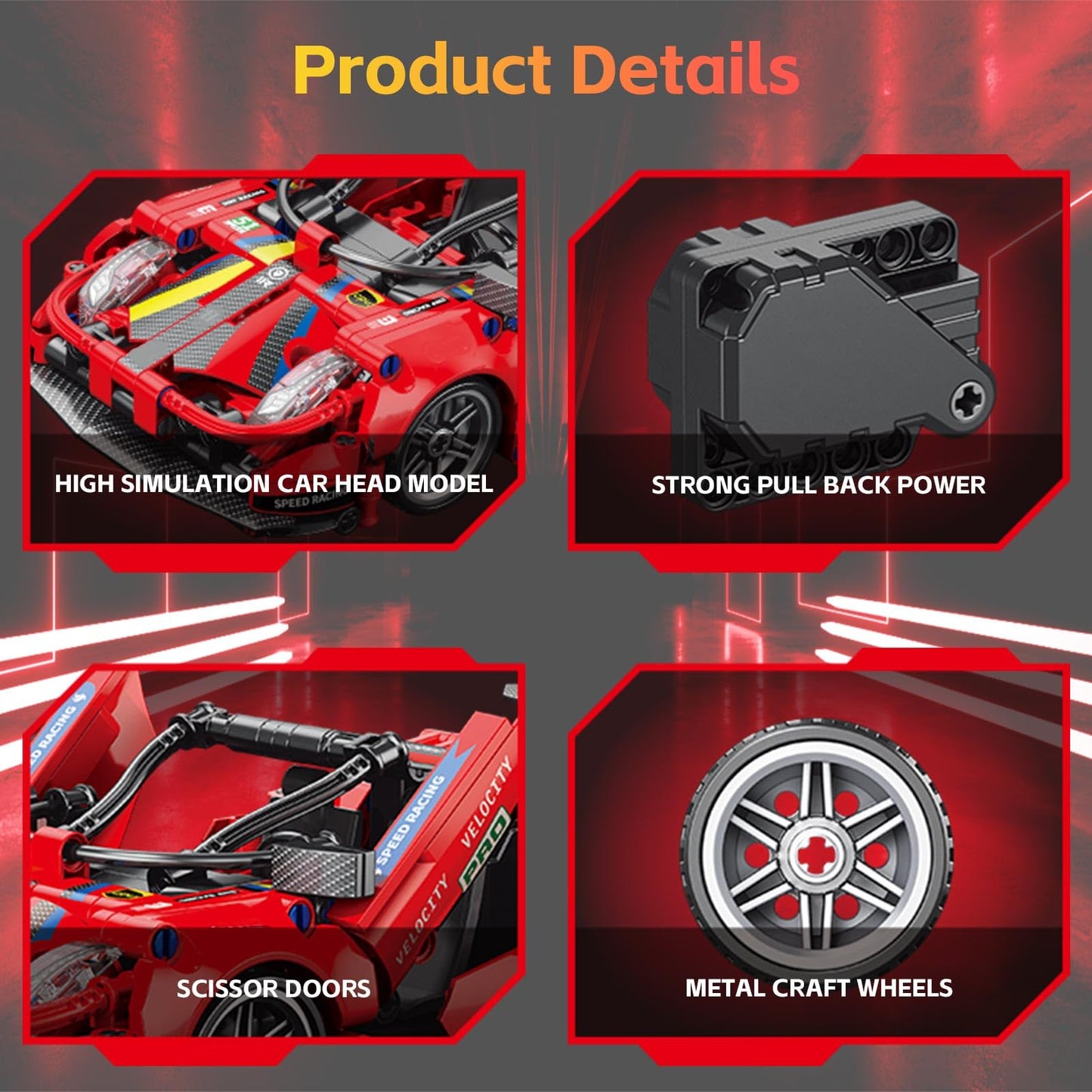 Sports Car Model Building Blocks Sets,1:18 Scale 513PCS Super Race Car Model for Adults,MOC Speed Technic Cars Model Kits Engine